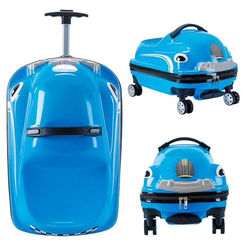 YIHANSS Kids Ride-On-Reisekoffer, Kleinkind tragbares Universal Wheel-Gepäck, langlebige Bauchmuskeln Hardshell Rolling Gepäck, für Unisex Boy Girl Trolley Fall, Gelb von YIHANSS