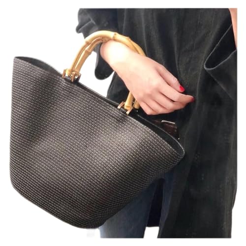 YIHANSS Lässige Damentasche Schultertasche mit passendem gestreiftem Tragegriff Handtasche Grasgewebte Tasche (Farbe: 3er-Pack, Größe: Talla �nica) von YIHANSS