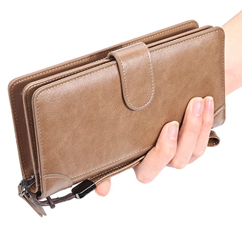 YIHANSS Lange Herren-Geldbörsen, Business-Münztasche, mehrere Kartenpositionen, mittellange Kupplung, Schnalle, Reißverschluss, Geldbörse (Farbe: A, Größe: Einheitsgröße) von YIHANSS