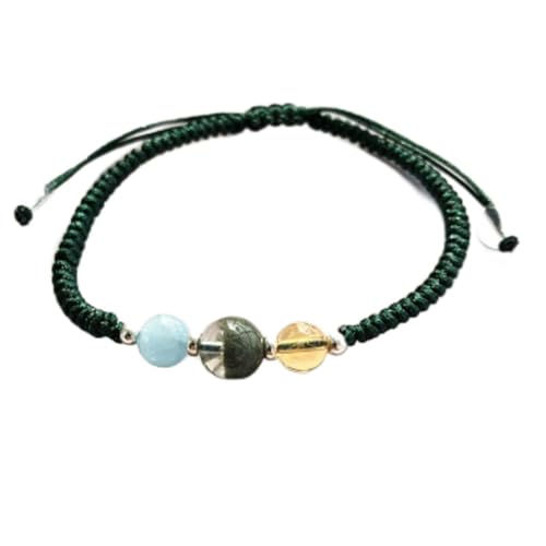 YIHANSS Natural Edelstein Phantom Quarzaltz Armband 8mm Kristallarmband für Frauen Feng Shui Reichtum Armband Reiki Kristallmeditation einstellbar Amulett Viel Glücksarmband, G Zinnober von YIHANSS