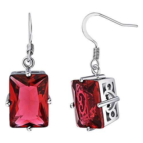 Zelligkeit Ohrring für Frauen mit Ruby Gemstones 915 Ohrringe Ohrschern Frauen Party Geschenk von YIHANSS