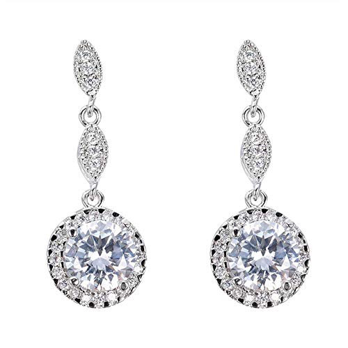 Zelligkeit Wasser Drop geformt 925 Schmuck Runde Edelsteine ​​Ohrringe für Frauen Langstil Opal Ohrtropfen Rosenfarbe Geschenk von YIHANSS