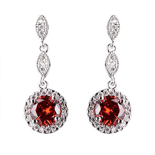Zelligkeit Wasser Drop geformt Silber 925 Schmuck Runde Edelsteine ​​Ohrringe für Frauen Langstil Opal Ohrtropfen Roségoldfarbe Geschenk von YIHANSS