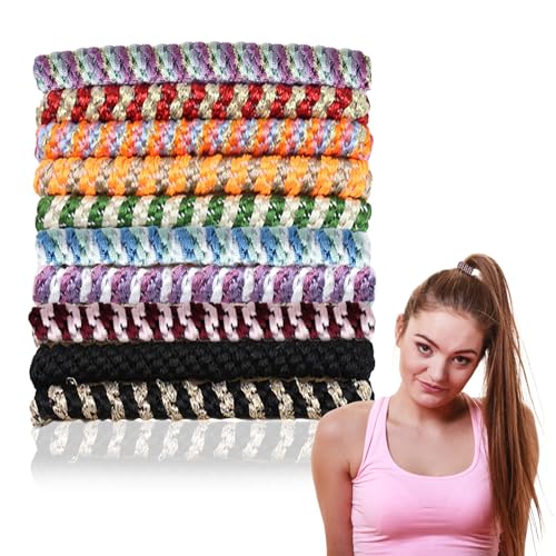 YIHAOH 10 Stück Weiche Elastische Haargummi Damen, Mehrere Farben für Mädchen Scrunchies, Geflochtene Haarbänder, Keine Schäden an Den Haaren, Geeignet für Pferdeschwänze, Alle Arten Von Frisuren von YIHAOH