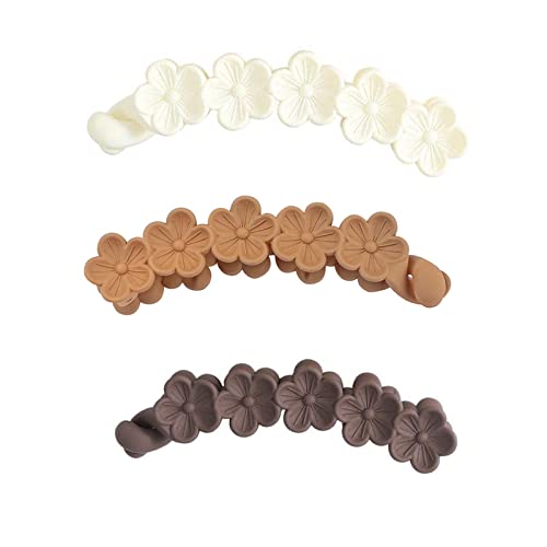Bananen-Haarspangen, Rutschfeste Fischkämme, Kunststoff, Klassische Haarspangen Mit Starkem Halt, Französische Clips, Haarschmuck für Damen Und Mädchen, 3 Stück von YIHECWY