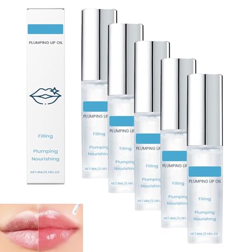 Spicule Plumping Lip Shot, langanhaltendes feuchtigkeitsspendendes Lippenserumöl für Frauen, Lippenpflege für Tag und Nacht, spendet Feuchtigkeit und pflegt trockene Lippen (5pcs) von YIIRA