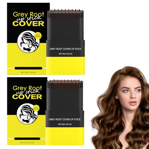 YIIRA Carylook Haarfarbenstab, tragbarer Haarfärbemamm für graue Haare, wasserdicht und schweißdichtes Haarfärbemittel, Roseionly BOUM up 2 in 1, sicher für Frauen & Männer (Dark Brown+Light Brown) von YIIRA