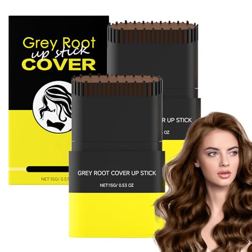 YIIRA Carylook Haarfarbenstab, tragbarer Haarfärbemamm für graue Haare, wasserdicht und schweißdichtes Haarfärbemittel, Roseionly BOUM up 2 in 1, sicher für Frauen & Männer (Light Brown 2PCS) von YIIRA