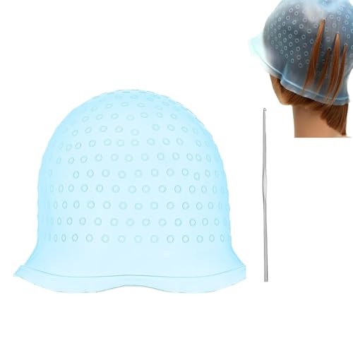 1 Set Silikon Highlight Kappe,Strähnchenhaube,Stränchen Haube,Strähnenhaube Mit Nadel Und Löchern,Stränchen Haube mit Pinseln und Nadel für Frauen und Mädchen Bläst von YIIWONI