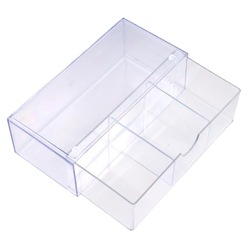 YILANJIN Wattestäbchen Behälter, Kosmetik Organizer Schubladen, Wattepadspender, Makeup Organizers, Acryl Transparent 3 Fächer, Make Up Organizer für Waschtisch, Schminktisch, Schreibtisch, Büro von YILANJIN