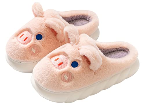 Frauen Hausschuhe Nette Schwein Hausschuhe Dinosaurier Tier Hausschuhe Warme Winter Plüsch Hausschuhe (Hellrosa, adult, numeric_40, numeric_range, eu_footwear_size_system, numeric_41, medium) von YILANLAN