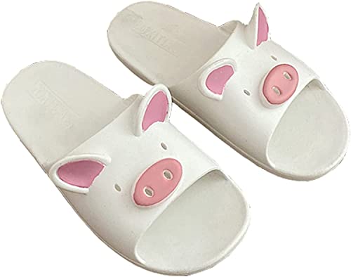 Tier Schweine Hausschuhe Strand pantoffeln für Damen Sandalen Sommer Hausschuhe Dusche Hausschuhe im Bad (White, adult, women, numeric_40, numeric_range, eu_footwear_size_system, numeric_41, medium) von YILANLAN