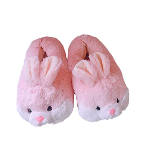 YILANLAN Damen Hausschuhe Nette Hausschuhe Kaninchen Hausschuhe Cartoon Hausschuhe Tier Hausschuhe Warme Hausschuhe Winter Hausschuhe (35/38, Pink 1, numeric_35) von YILANLAN