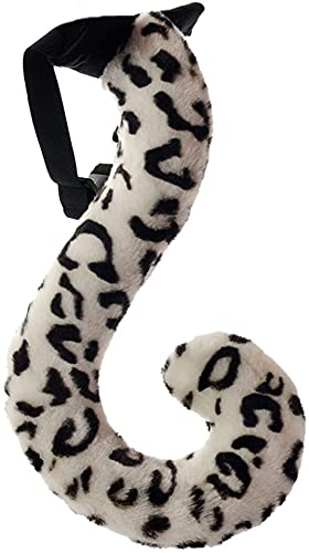 YILANLAN Tierhandschuhe Siamesische Pfote Handschuhe Niedliche Cartoon Dinosaurier Plüsch Hand Warme Paar Cosply Handschuhe (Snow leopard tail) von YILANLAN