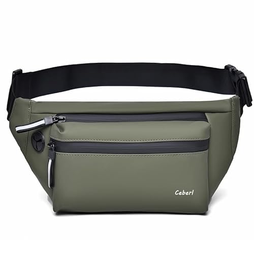 Ceberl Sling Crossbody Bauchtasche für Herren Damen Wasserdichte Brusttasche Leichte Gürteltasche für Reisen Laufen Wandern Workout Hund Walking Angeln, Army Gree, Crossbody von YILDEX