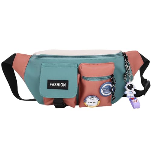 YILEEGOO Tragbare Bauchtasche, leichte Taille, Brusttasche, Umhängetasche, Geldbörse für Sport, Reisen, grün, 40cm*18cm*8cm von YILEEGOO