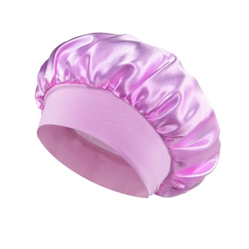 Seidenhaube FüR Frauen Weiche Seide Satin Gefüttert Motorhaube Satin Haar Motorhaube Haushalt Schlaf Dusche Kappe Haar Wrap Abdeckung for Langes Haar Salon werkzeug FüR Frauen(Light Purple) von YILWPV