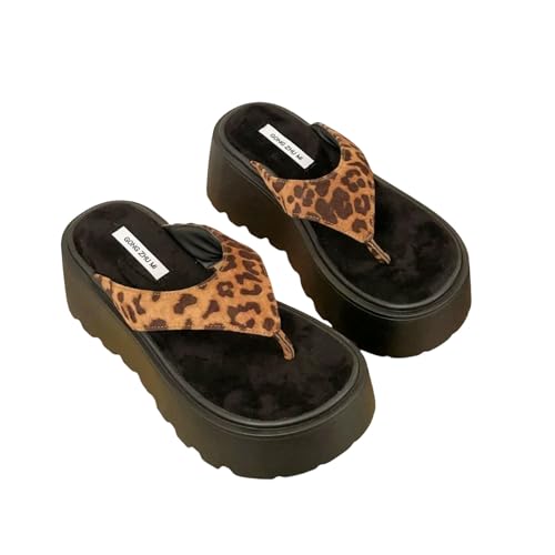 YIMAISZQ Flip Flops Damen Keil Outdoor Pantoffeln Frauen Sommer Dicke Bottom Hohe Taille Strand Freizeit Wildleder-leoparddruck-38 YIMAISZQ Flip Flops Damen Keil Outdoor Pantoffeln Frauen Sommer Dicke Bottom Hohe Taille Strand Freizeit Wildleder-leoparddruck-38 von YIMAISZQ
