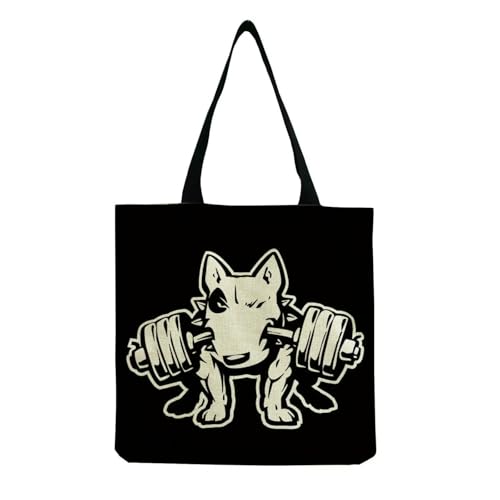 YIMAISZQ Schultertasche Damen Farbgemälde Lustige Bull Terrier Hundedruck Einkaufstaschen Frauen Mode Tte Ladies Lässige Handtaschenschule Travelling Umhängetasche-hm4424 Hundetasche von YIMAISZQ