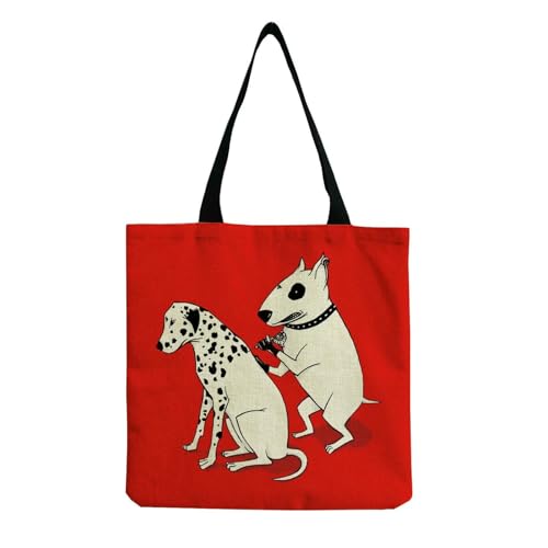 YIMAISZQ Schultertasche Damen Farbgemälde Lustige Bull Terrier Hundedruck Einkaufstaschen Frauen Mode Tte Ladies Lässige Handtaschenschule Travelling Umhängetasche-hm4428 Hundetasche von YIMAISZQ