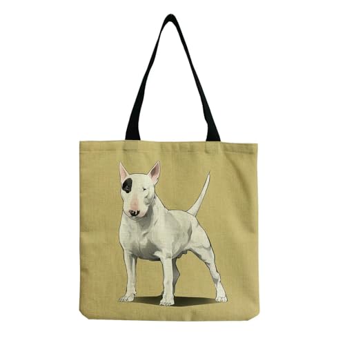 YIMAISZQ Schultertasche Damen Farbgemälde Lustige Bull Terrier Hundedruck Einkaufstaschen Frauen Mode Tte Ladies Lässige Handtaschenschule Travelling Umhängetasche-hm4430 Hundetasche von YIMAISZQ