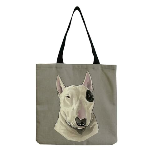 YIMAISZQ Schultertasche Damen Farbgemälde Lustige Bull Terrier Hundedruck Einkaufstaschen Frauen Mode Tte Ladies Lässige Handtaschenschule Travelling Umhängetasche-hm4433 Hundetasche von YIMAISZQ