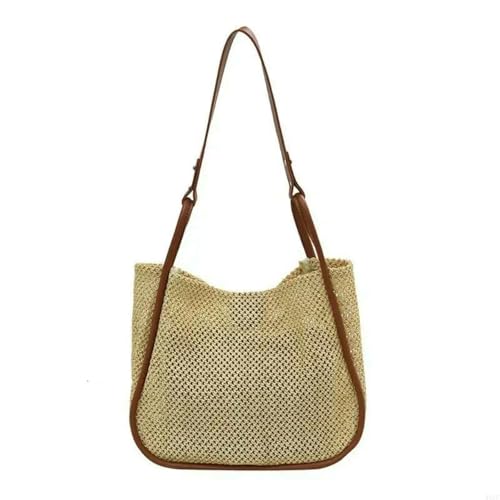 YIMAISZQ Schultertasche Damen Frauen Strohhalle Schulter Einkaufstaschen Wiederverwendbarer Lässiger Outdoor -party -tasche Taschenhandtaschen-braun von YIMAISZQ