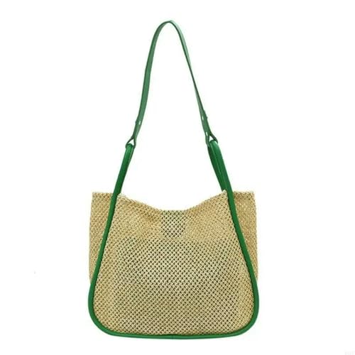 YIMAISZQ Schultertasche Damen Frauen Strohhalle Schulter Einkaufstaschen Wiederverwendbarer Lässiger Outdoor -party -tasche Taschenhandtaschen-grün von YIMAISZQ