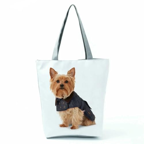 YIMAISZQ Schultertasche Damen Geschenktaschen Für Frauen Tragbarer Strandeinkaufstaschen Süße Hundedrucken Lässige Tier -umhängetaschen-hl7383 Hundetasche von YIMAISZQ