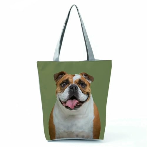 YIMAISZQ Schultertasche Damen Geschenktaschen Für Frauen Tragbarer Strandeinkaufstaschen Süße Hundedrucken Lässige Tier -umhängetaschen-hl7399 Hundetasche von YIMAISZQ