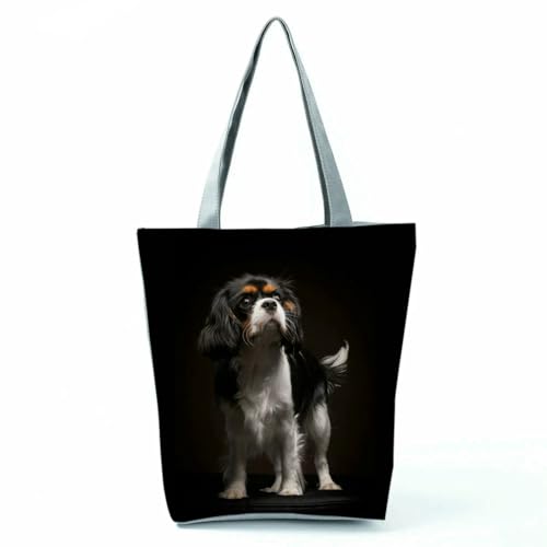 YIMAISZQ Schultertasche Damen Geschenktaschen Für Frauen Tragbarer Strandeinkaufstaschen Süße Hundedrucken Lässige Tier -umhängetaschen-hl7406 Hundetasche von YIMAISZQ