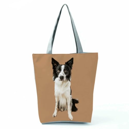 YIMAISZQ Schultertasche Damen Geschenktaschen Für Frauen Tragbarer Strandeinkaufstaschen Süße Hundedrucken Lässige Tier -umhängetaschen-hl7410 Hundetasche von YIMAISZQ