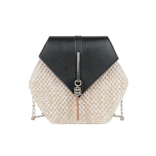 YIMAISZQ Strohtaschen Damen Shopper Sechseckform Strohhandtasche Frauen Sommer Rattan -tasche Handgefertigt Gewebt-c-20x6x19cm YIMAISZQ Strohtaschen Damen Shopper Sechseckform Strohhandtasche Frauen Sommer Rattan -tasche Handgefertigt Gewebt-c-20x6x19cm von YIMAISZQ
