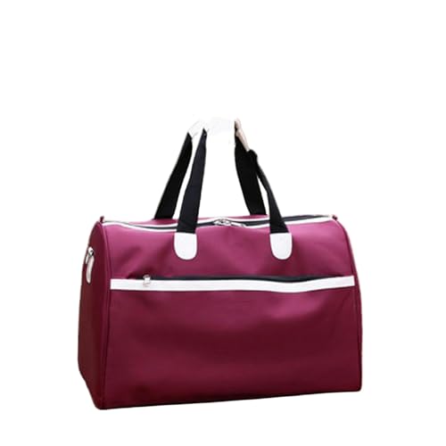 YIMAISZQ handgepäck Tasche Reisetasche Hand -Leuchtend Wasserdicht Kann Gefaltetes Gepäckbeutel Reisetaschen-Rotwein-groß von YIMAISZQ