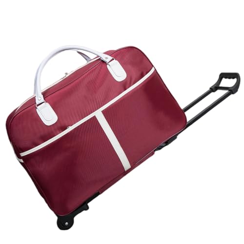 YIMAISZQ handgepäck Tasche Reisetasche Pull Rod Bag Hand -Lifted Short -distanz Travel Folding Gepäckbeutel-Rotwein-Middle 20 -Zoll+passwortsperrung von YIMAISZQ