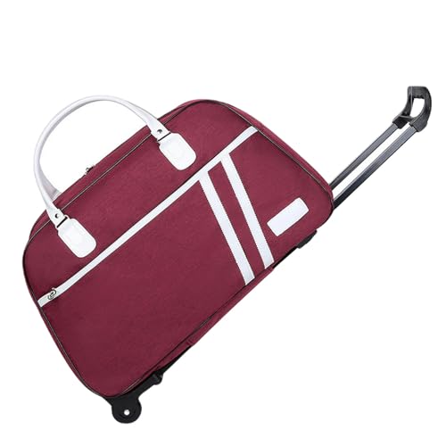 YIMAISZQ handgepäck Tasche Reisetasche Pull Rod Bag Hand -Lifted Short -distanz Travel Folding Gepäckbeutel-weinrot 01-Middle 20 -Zoll+passwortsperrung von YIMAISZQ