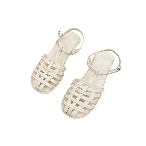 YIMAISZQ sandalen damen Frauen Sommer Mode Outdoor Beach Casual Buckle Designer Schuhe Retro Flat Mit Damen-elfenbein-41 von YIMAISZQ