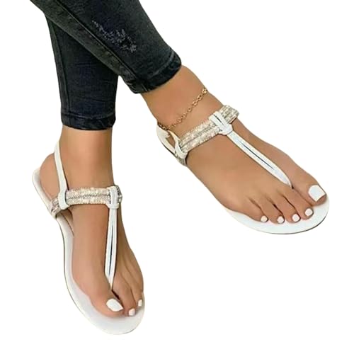 YIMAISZQ sandalen damen Sommersandalen Für Frauen Lässig Strandschuhe Im Freien Flip Flops Ladies Plus Size Flat Schuhe-weiss-36 von YIMAISZQ
