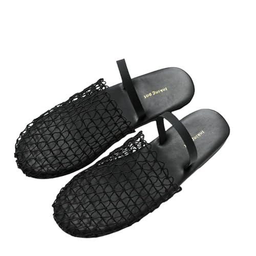 YIMAISZQ sandalen damen Weave Flats Frauen Hohlschuhe Mesh Lässige Schuhe Mules Trend Flip Flop-schwarz-38 YIMAISZQ sandalen damen Weave Flats Frauen Hohlschuhe Mesh Lässige Schuhe Mules Trend Flip Flop-schwarz-38 von YIMAISZQ