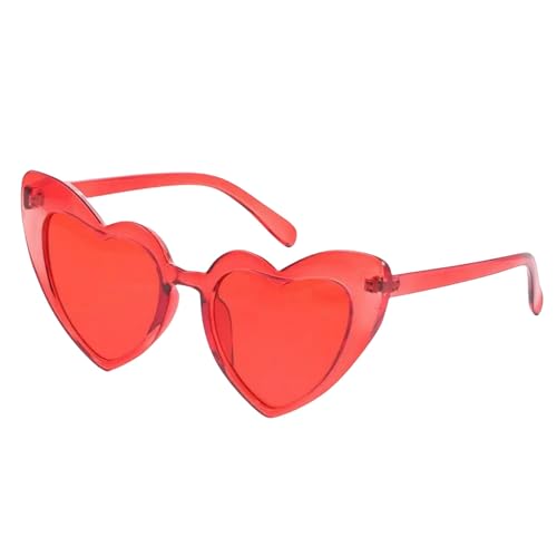 YIMAISZQ sonnenbrille Herz Sonnenbrille Rimless Metallrahmen Sonnenbrille Gradient Lens Liebe Herz Sonnenbrille Frauen Brillenschutz-rot Klar von YIMAISZQ