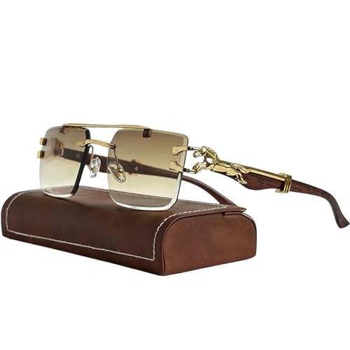 YIMAISZQ sonnenbrille Sonnenbrille Für Männer Quadratische Randlose Sonnenbrille Frauen Gläser-f03 von YIMAISZQ