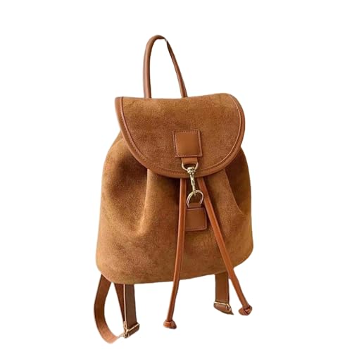 YIMAIWLX Cityrucksack Damen Damen Leder Rucksack Handtasche Vintage Daypack Kleiner Leder Rucksack Handtasche Damen Umhängetasche Arbeitstasche-braun von YIMAIWLX