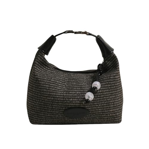 YIMAIWLX Strandtasche Damen Boho Summer Retro Frauenstroh Rattan Strand Tasche Crossbody -umhängetaschen Hobo Unterarm Handtasche Strohhalmasche von YIMAIWLX