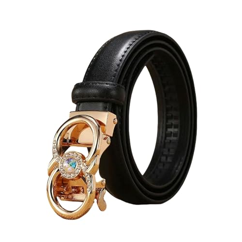 YIMAIWLX gürtel damen Gürtel Frauen Luxuskleid Kuhläden Leder Automatische Schnalle Frauengürtel-c-black-120 Cm von YIMAIWLX