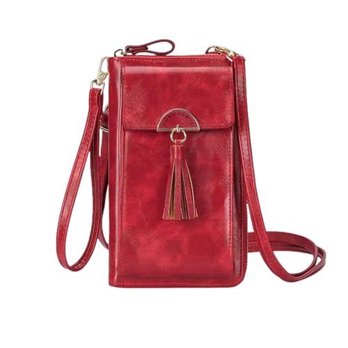 YIMAIZYY Tasche Kleine Crossbody -Handy -Taschen Für Frauen Schulterhandtaschen Und Geldbörsen Damen Clutch Handtasche-Rot von YIMAIZYY