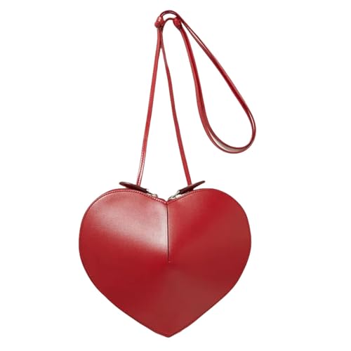YIMAIZYY Tasche Pfirsich Herzhandtaschen Für Frauen Geldbeutel Einfache Dame Kleine Schulter -Cross -Body -Taschen-Rot von YIMAIZYY