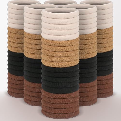 200 Stück mehrfarbige Haargummis für Damen, nahtlos, keine Beschädigung, Pferdeschwanz-Halter, elastische Haar-Accessoires für Mädchen, 4 cm, elastische Haargummis für dickes Haar (4 Farben) von YIMEIS
