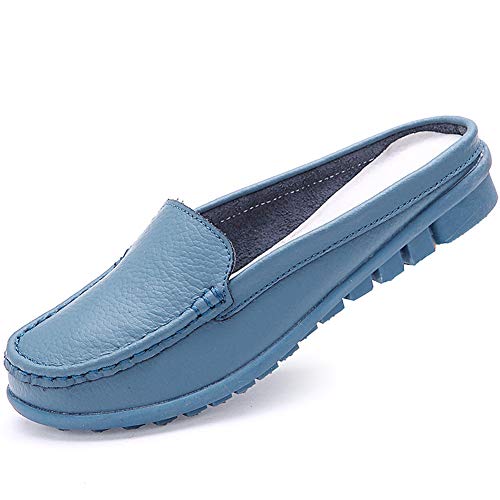 YIMENGS Womens Mules Clog Slippers Breathable Slip-on Tassels Leather Casual Loafers von YIMENGS