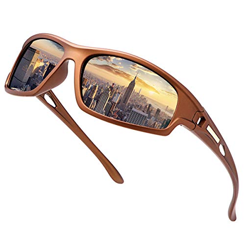 LJIMI Polarisierte Sportbrille Sonnenbrille Fahrradbrille mit UV400 Schutz für Herren Damen Autofahren Laufen Wandern Radfahren Angeln Golf TR90 Superleichtes Unzerbrechlicher Rahmen Brille von YIMI