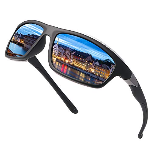 LJIMI Polarisierte Sportbrille Sonnenbrille Fahrradbrille mit UV400 Schutz für Herren Damen Autofahren Laufen Wandern Radfahren Angeln Golf TR90 Superleichtes Unzerbrechlicher Rahmen Brille von YIMI